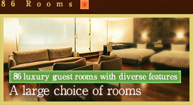 86 luxury guest rooms with diverse features A large choice of rooms